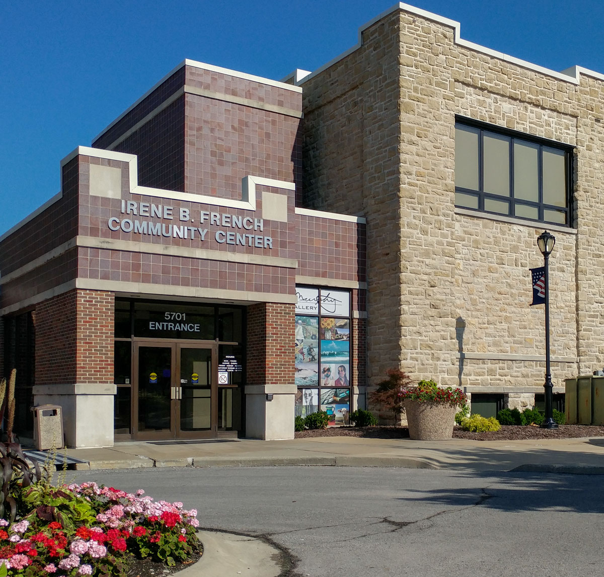 entrance of the Irene B. French Community Center